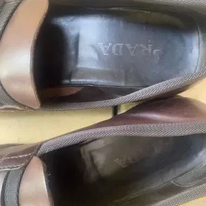 Prada | Shoes | Prada Brown Leather Slip On Loafers With 